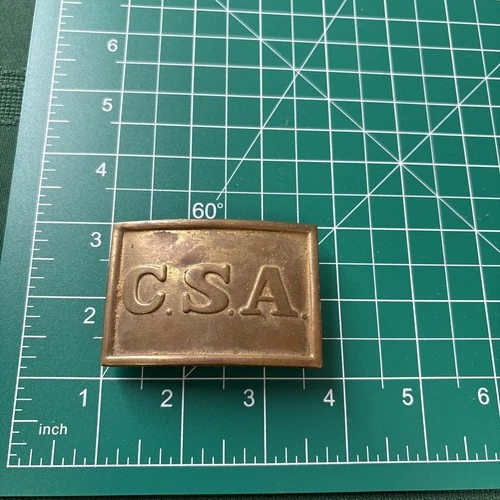 Vintage Brass C.S.A. Repro Belt Buckle Civil War Confederate Pre Owned