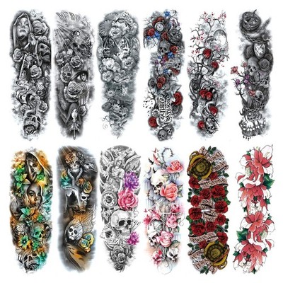 Pinone Temporary Tattoo Stickers 12 Sheets Full Arm