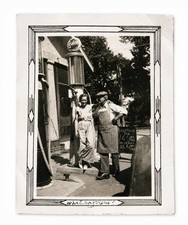 Vintage Ames Iowa Gas Station Photo Gasoline Pump Coca-Cola Sign Antique