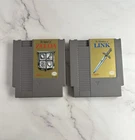 Nintendo NES The Legend of Zelda & Adventures of Link Gray Carts - Tested Saves