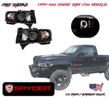 1994-2001 Dodge Ram 1500 Projector Halo Black Headlight Assembly Spyder Auto
