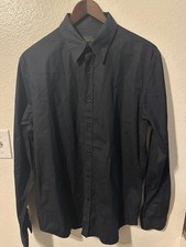 ALEXANDER MCQUEEN Men's Black Dress Shirt Sz-15.5 Slim Fit EUC