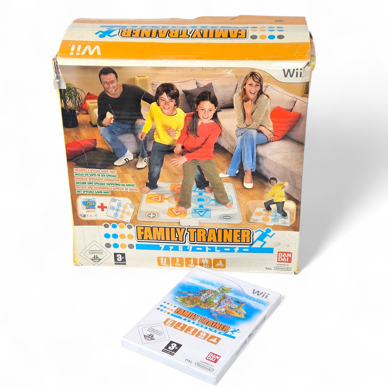 Family Trainer Wii Game + Exercise Mat Bandai Nintendo Wii Complete Boxed
