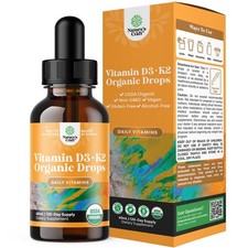 Natures Craft Liquid Vitamin D3 K2 for Adults - Organic Drops 2000IU Immune Bone