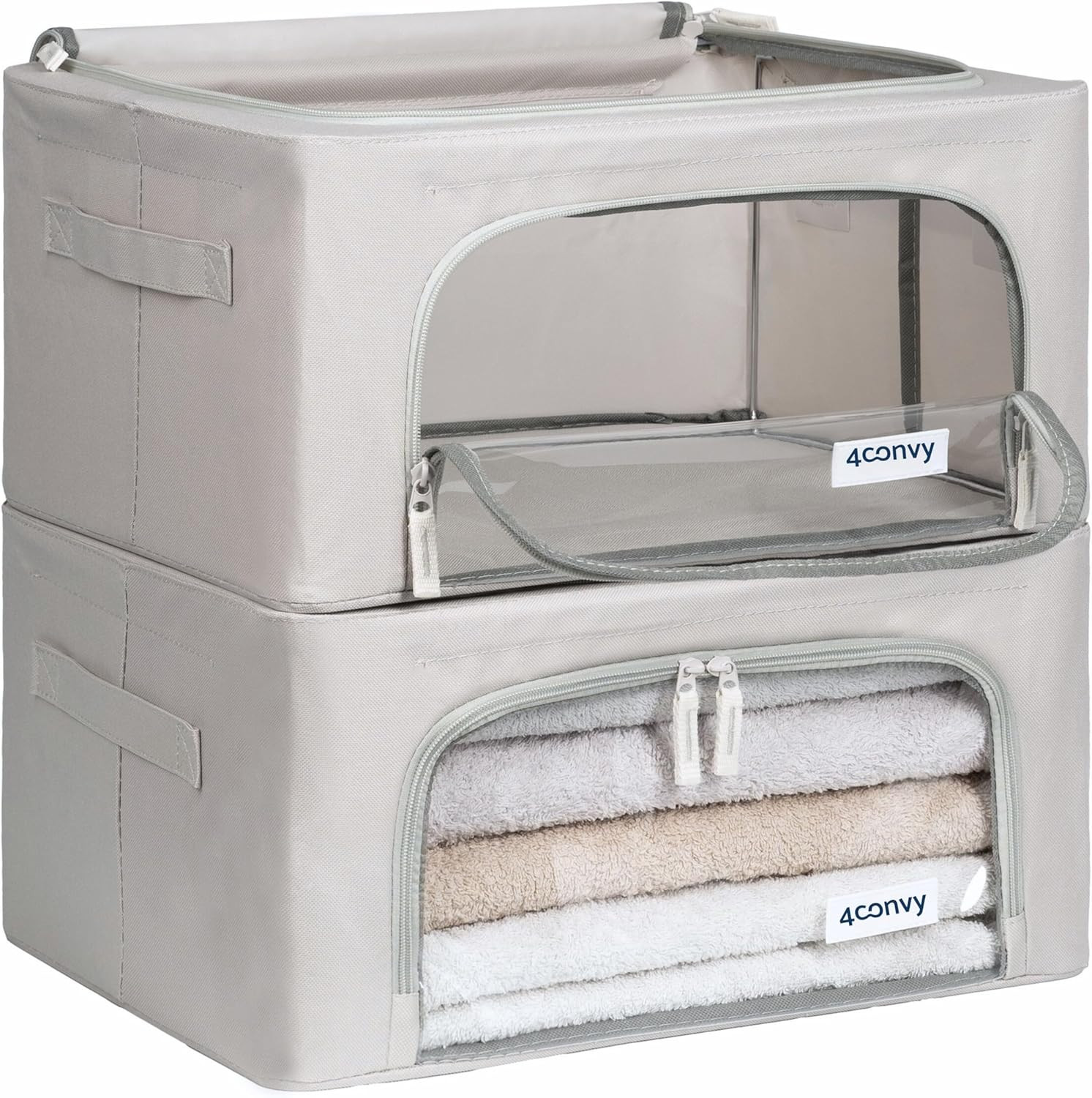 Scatole Rigide per Armadio con Cerniera e Telaio in Metallo | Organizer 24L-66L