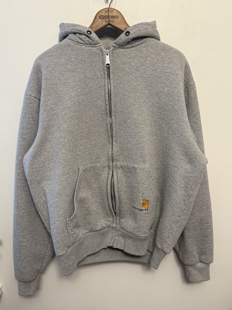 Vintage 80s XL Carhartt Waffle Thermal Lined Full Zip Hoodie