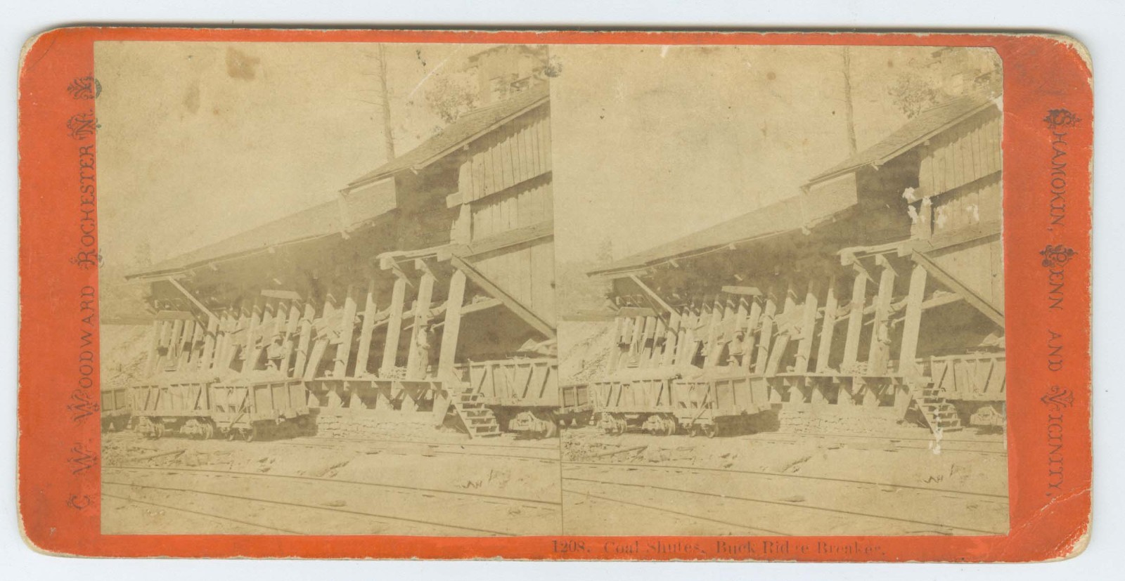 G3059~ PENNSYLVANIA Coal Buck Hill Breaker 1870s Stereoview - Woodward
