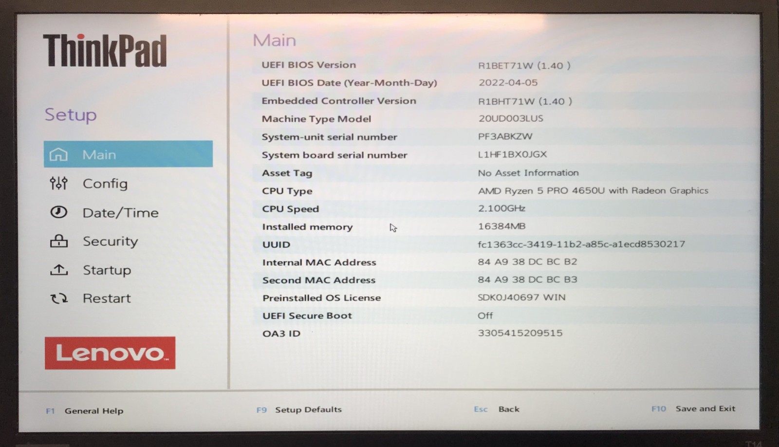 Lenovo ThinkPad T14 Gen 1, 14-Inch Laptop, with Ryzen 5 PRO 4650U, Windows 11 Pro