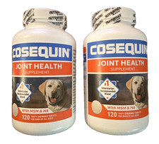 2x Cosequin Joint Health Supplement Dogs All Sizes 120 Chew Tablets Exp 10/2028