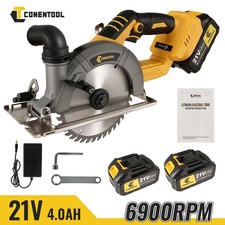 165mm Cordless Electric Circular Saw 6900 RPM Wood Cutter Tool with 2 Battery UK