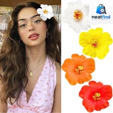 Alluring 4-Pc Floral Hair Clips Set - Lightweight, Easy to Wear Tropical Charm