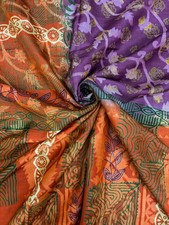 Vintage Silk Saree for Crafting, Sewing, Quilting, Upcycled Projects SS3175
