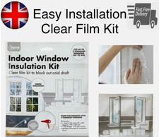 Indoor Window Insulation Weather Shield Kit Energy-Saving Clear Film Block Cold