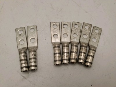 (Lot Of 7) Panduit LCCX4-14A / LCC4-14AW Two Hole Compression Crimp Lug