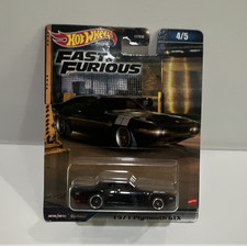 Hot Wheels Fast & Furious 1971 Plymouth GTX Black Real Riders Diecast 1:64