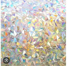 rabbitgoo 3D Rainbow Window Privacy Film Decorative Stained Glass Window Sticker