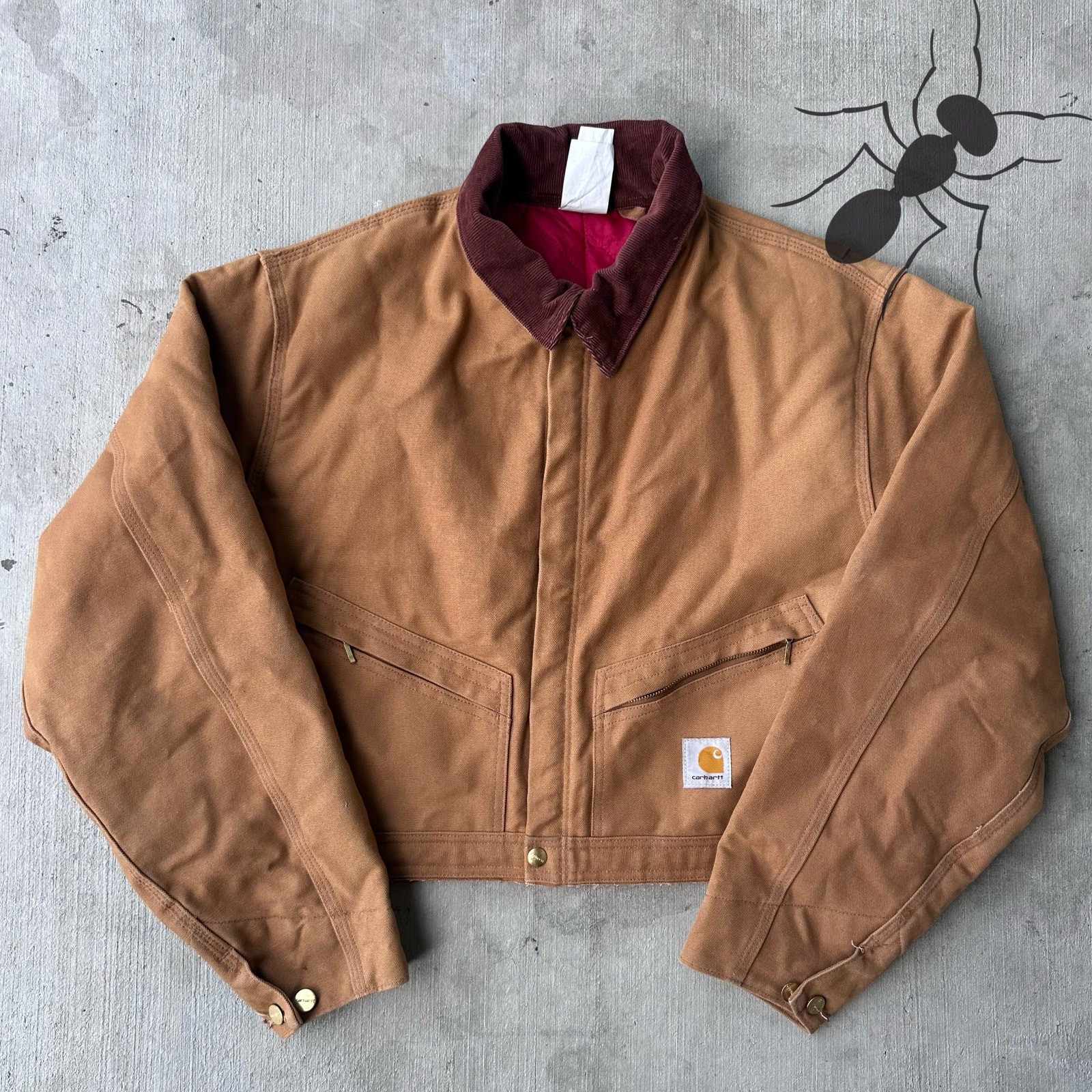 Vintage Y2K Carhartt brown cropped Detroit style work wear jacket