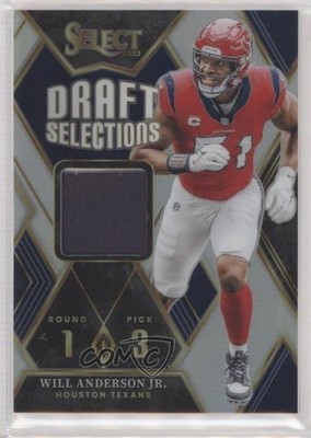 2023 Select Draft Selections Memorabilia Silver Prizm 49/99 Will Anderson 0nr3