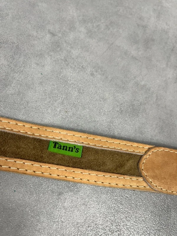 Ceinture cuir / nubuck marron kaki vintage Tann’s Le tanneur France enfant 55cm - Photo 4/4