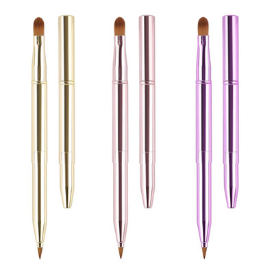 3 Pack Retractable Lip Brush for Lipstick, Retractable Lip Brushes Double-Ended