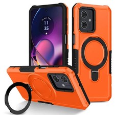 Funda a prueba de golpes para teléfono Motorola G84 G54 blindada con soporte de anillo giratorio f
