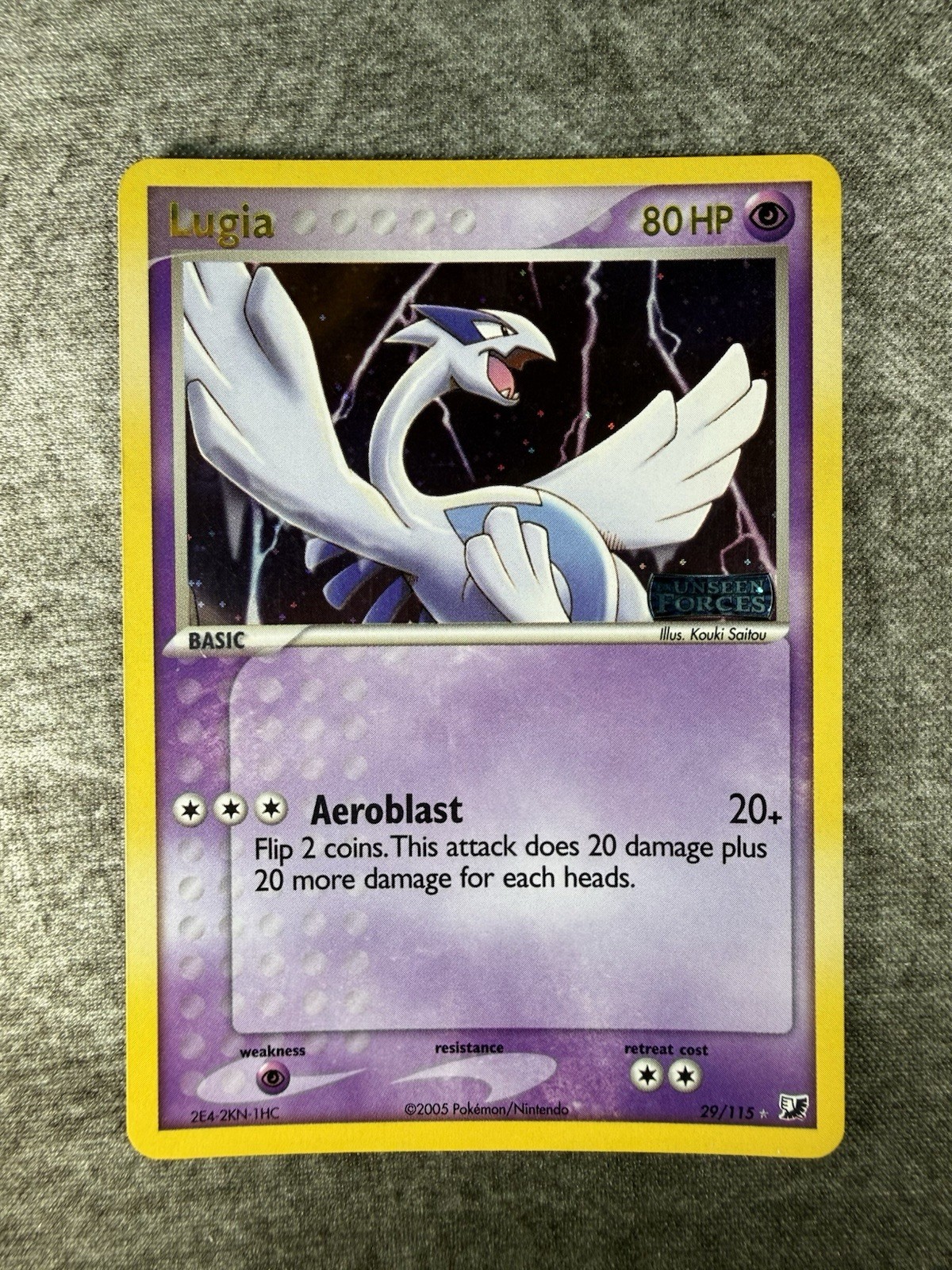 Lugia 29/115 EX Unseen Forces Reverse Holo - VERY CLEAN LP COPY - STAMPED