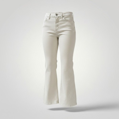 Good American Good Flare Jean Women 12/31 Bone High Rise Minimalist Quiet Luxury