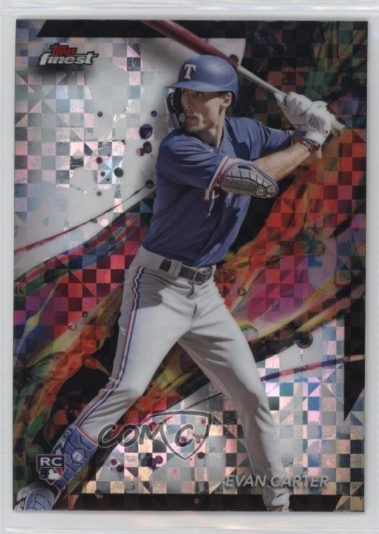 2024 Topps Finest Common Checkerboard Refractor Evan Carter #62 04cw