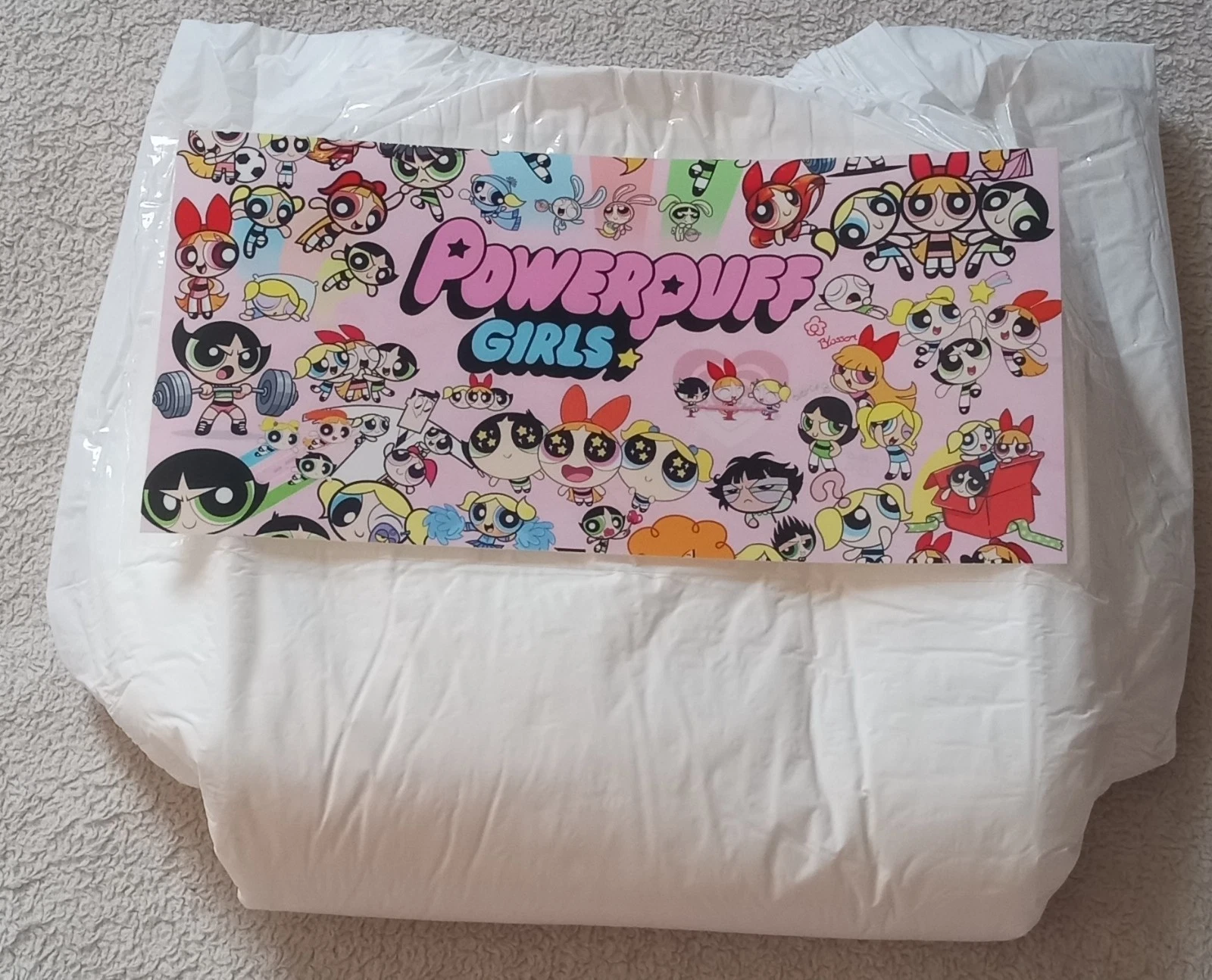 Mega Adult disposable ABDL diaper- Powerpuff Girls READ DESCRIPTION FULLY
