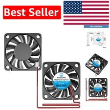 Pack of 2 60mm 12V Dual Ball Bearing Fans - Quiet & Efficient Cooling Solution