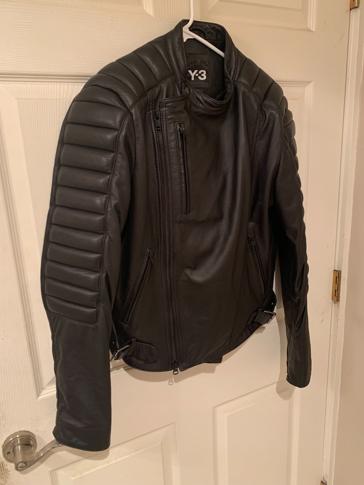 Y-3 Lamb Leather Moto Biker Jacket Yohji Yamamoto y3 … - Gem