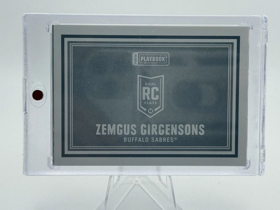 2013 Panini Playbook Booklet Zemgus Girgensons #159 RC Dual Patch Auto /199 - Image 4 of 4