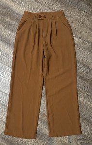 Shein Womens Size Petite XXS Brown Rust Dress Pants