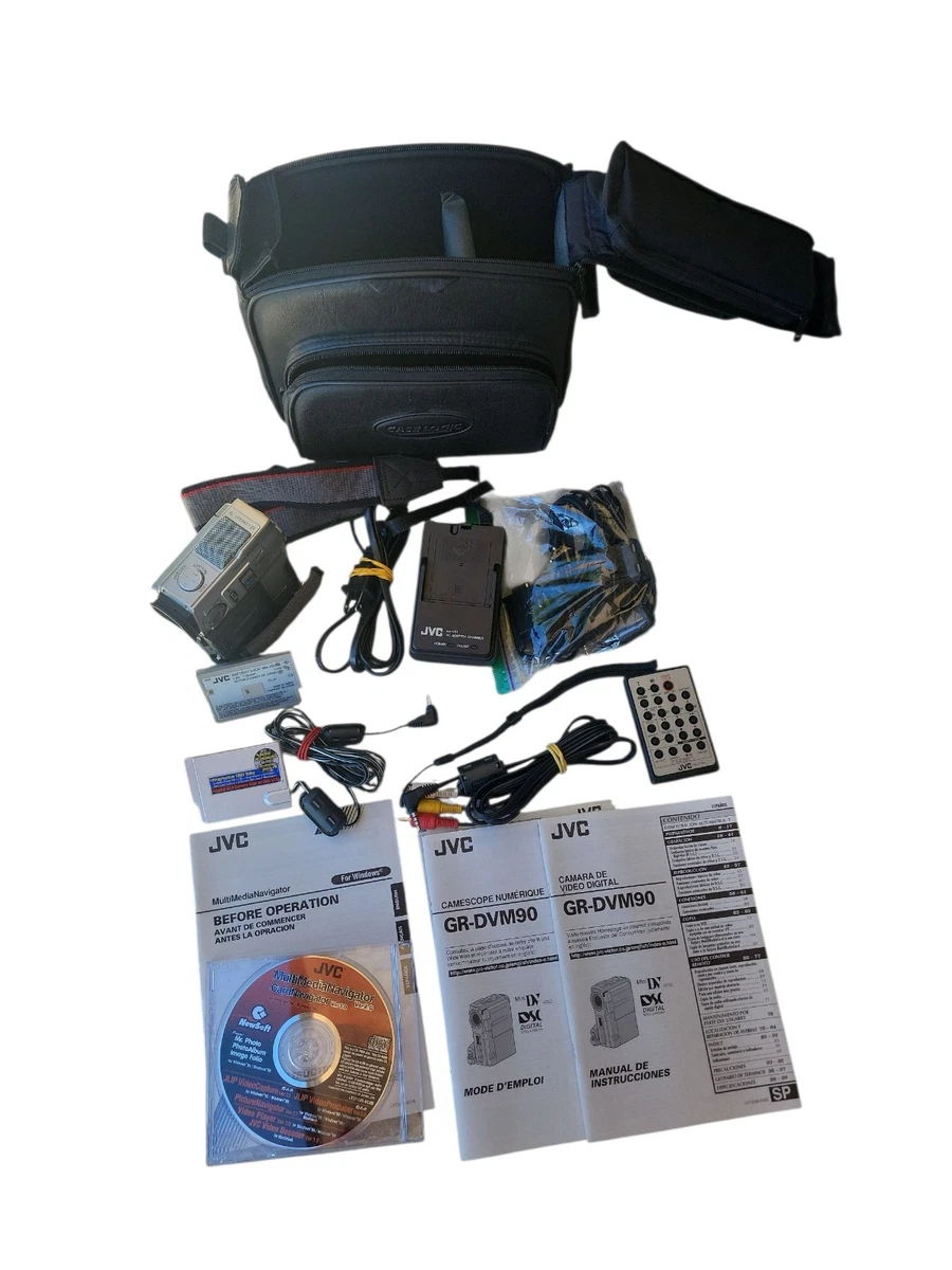 JVC GR-DVM90 Digital Video Camera Silver Bundle All Original