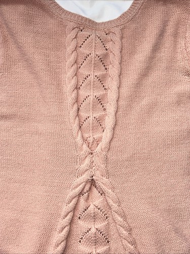 Roamans Woman Pink Lace Yoke Sweater Sz M 14/16 Cottage Core Crochet Coquette - Picture 10 of 16