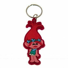 Genuine Dreamworks Trolls Poppy Rubber Keyring Key Fob