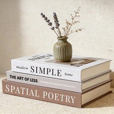 3Pcs Decorative Fake Books for Coffee Table  Shelf Decor, Home Accent Pieces