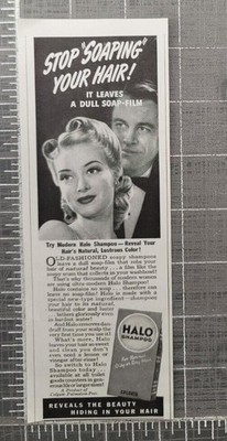 1942 Halo Shampoo Colgate Magazine Print Ad Stop Soaping Your Hair
