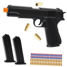 Soft Bullet Toy Gun with Shell Ejecting, Black Toy Pistol Guns with 50 Foam