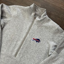 Buffalo Bills 1/2 Zip Oatmeal Heather Pullover Antigua Sz XXL NFL Football
