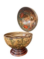 Globo Bar Vintage da Tavolo – Mappamondo Apribile Stile Antico – H 79 cm