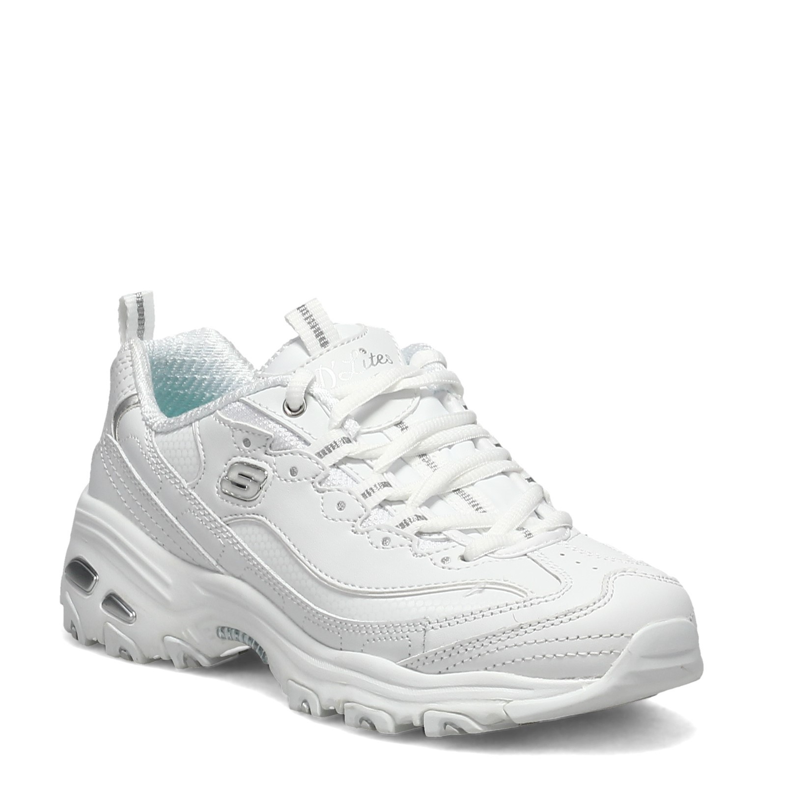 Кроссовки Skechers Sport womens DLITES FRESH START на шнуровке из пены с эффектом памяти, белый серебристый