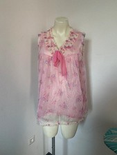 Vinatge blouse doll pink ruffled size M/L cc25