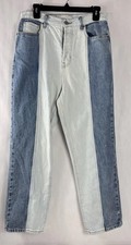 PacSun Women’s Jeans Size 29 Button Fly Block Patch Denim High Rise Straight Leg