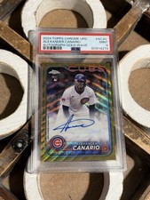 2024 Topps Chrome Upd - ALEXANDER CANARIO Auto Gold Wave Ref  RC  /50  -  PSA 9