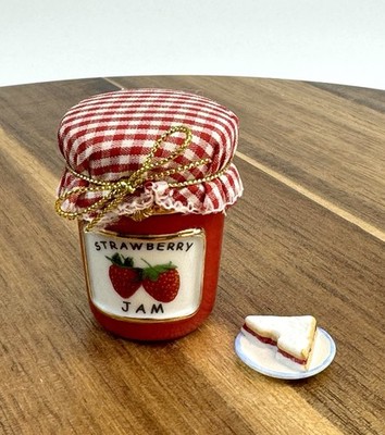 Porcelain Hinged Trinket Box Cooking Club Of America Strawberry Jam Jar