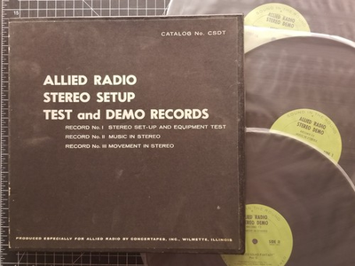 #ad #ad ALLIED RADIO Stereo Setup Test amp; Demo Records 3LP 1959 BOX SET VG Phil Bowman $49.95