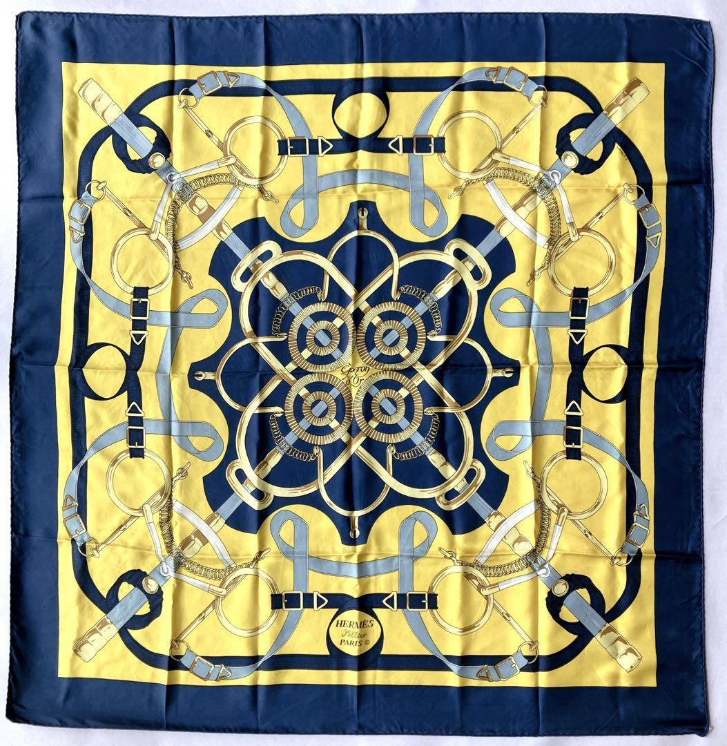 Hermes Carre 90 Aprondoll Golden Spur Silk Scarf in Large Size m1_0710