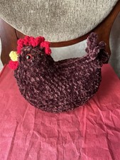 CHENILLE YARN SOFT HANDMADE CROCHETED CHICKEN HEN 7 Great Gift.
