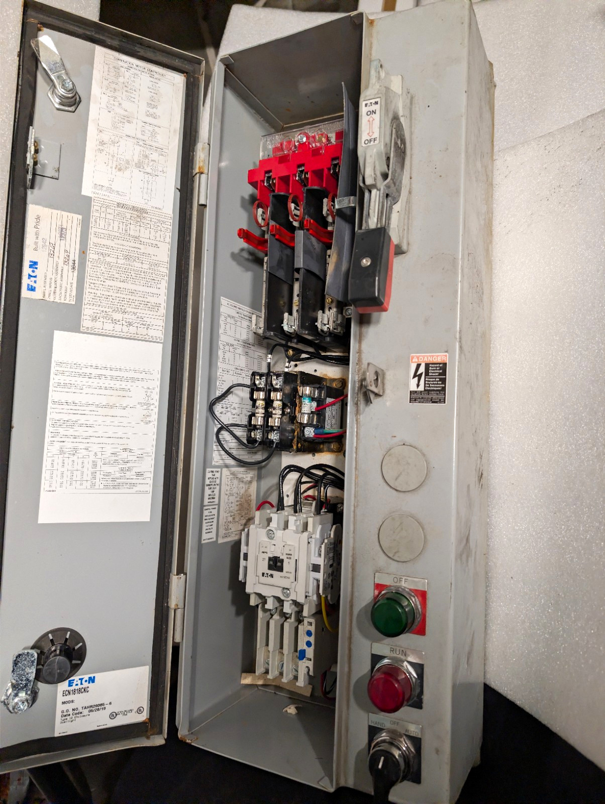 Eaton ECN1818CKC Combination Motor Starter NEMA Size 1 AN16DN0 WATER EXPOSED